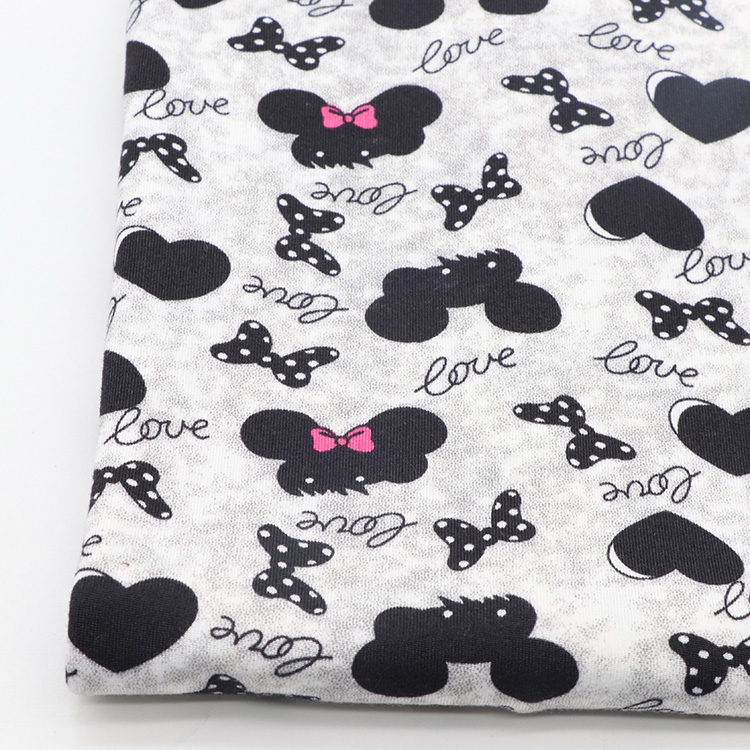 Custom cartoon pattern no MOQ eco friendly stretch peaching 95%polyester 5%spandex digital print fabric
