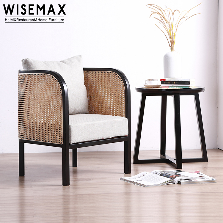 Мебель WISEMAX, лидер продаж, современное деревянное кресло для гостиной из ротанга, обеденное кресло с подушкой сиденья
