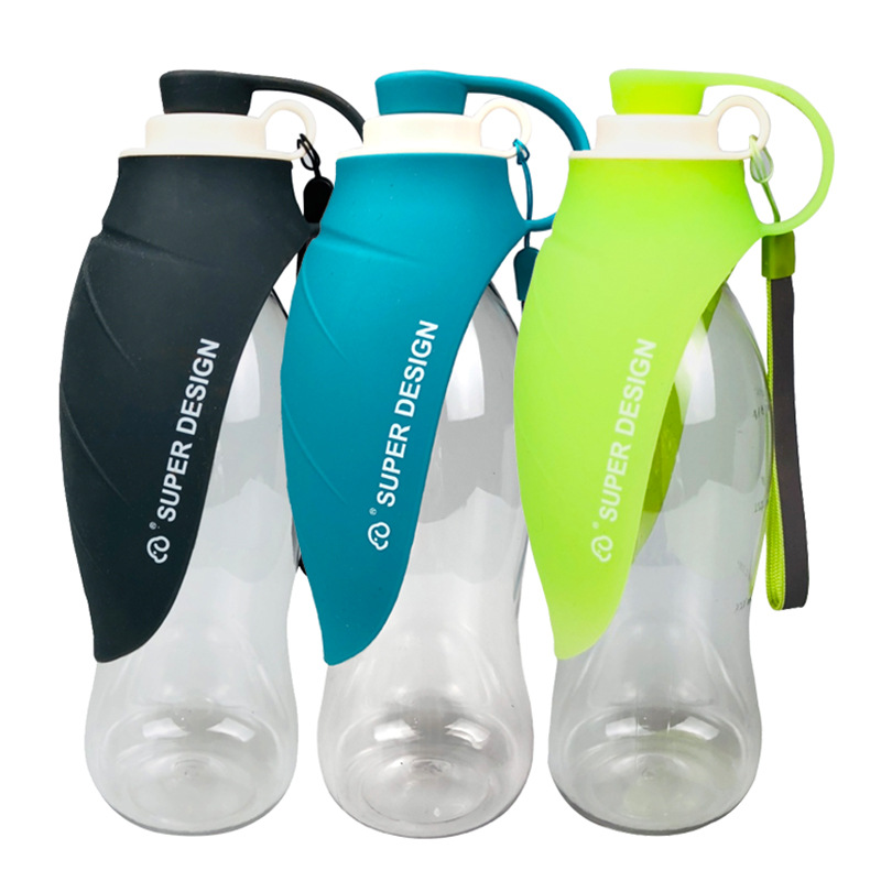 580ml Portable Pet Water Bottle Soft Silicone Leaf Design Travel Dog Bowl Drinker Outdoor Pet Water Dispenser
