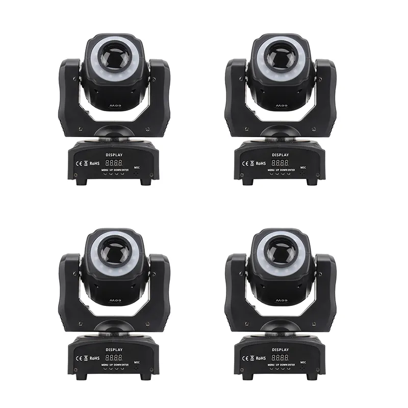 4PC Pack 30w 60w Led Spot Moving Head Light With 12PCS 5050 SMD RGB Led Strip