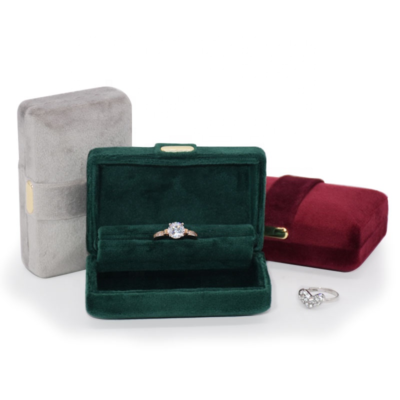 New product wholesale luxury custom small ring necklace packaging velvet jewelry box