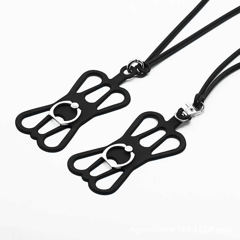 Promotional Gift Anti-fall Silicon Lanyards With Ring Mobile Phone Holder