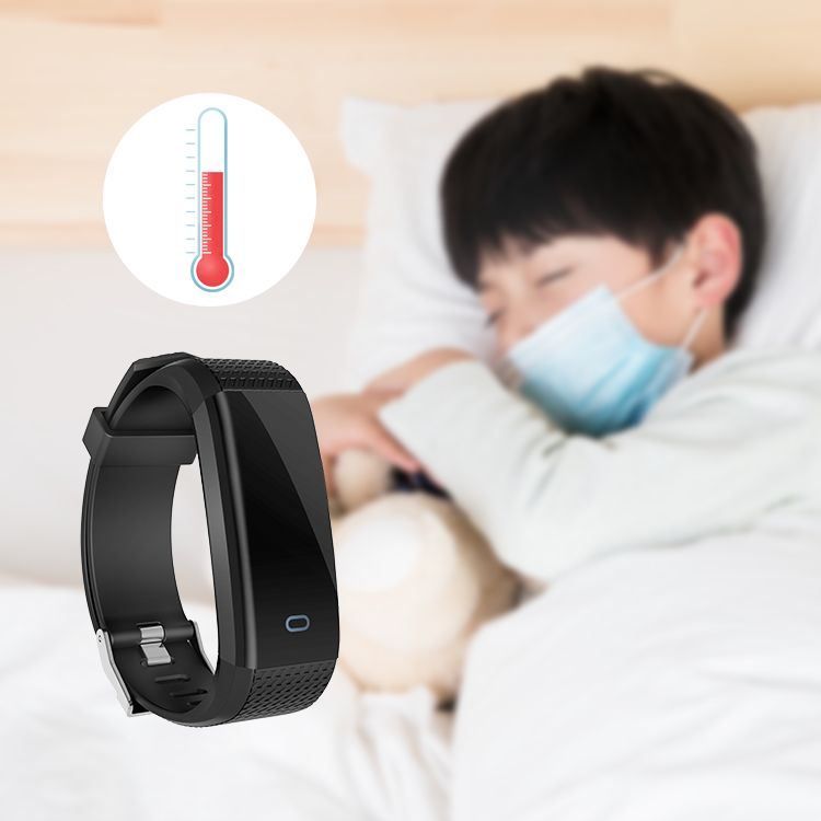 Vibrating Proximity Wristband Social Distance Body Temperature Measuring Bracelet Bluetooth Beacon