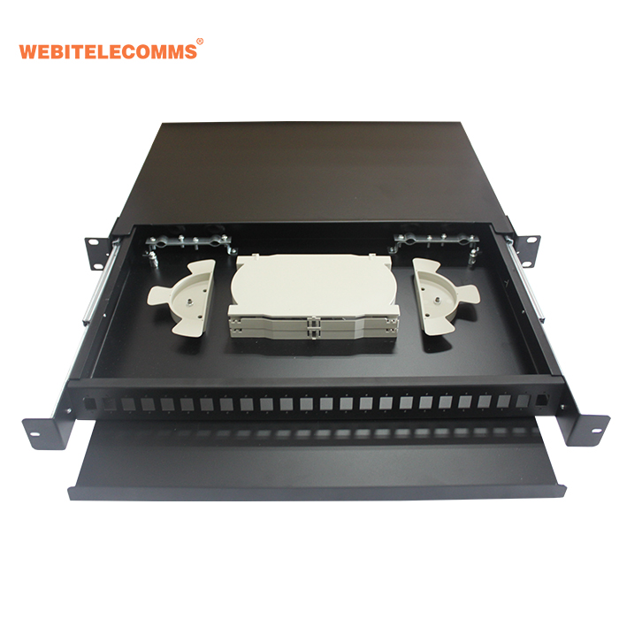 24 ports 1U 19'' with different adapters+blank fiber patch panel