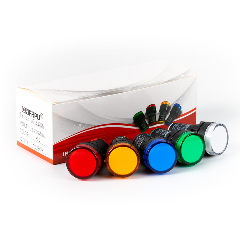 CHFRPU manufacturer AD16-22 panel mount 22mm equipment signal pilot lamp indicator led lights red yellow blue white green
