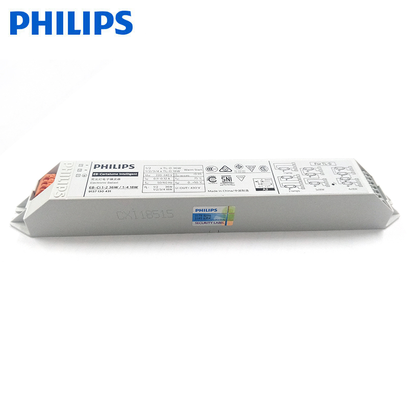 Электронный балласт Philips T8 18 Вт один для четырех флуоресцентных ламп выпрямитель 36 Вт флуоресцентный балласт EB-Ci один для двух