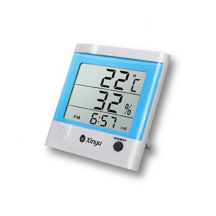 Reliable plastic smart home lcd wireless indoor outdoor high range digital thermometer with time display