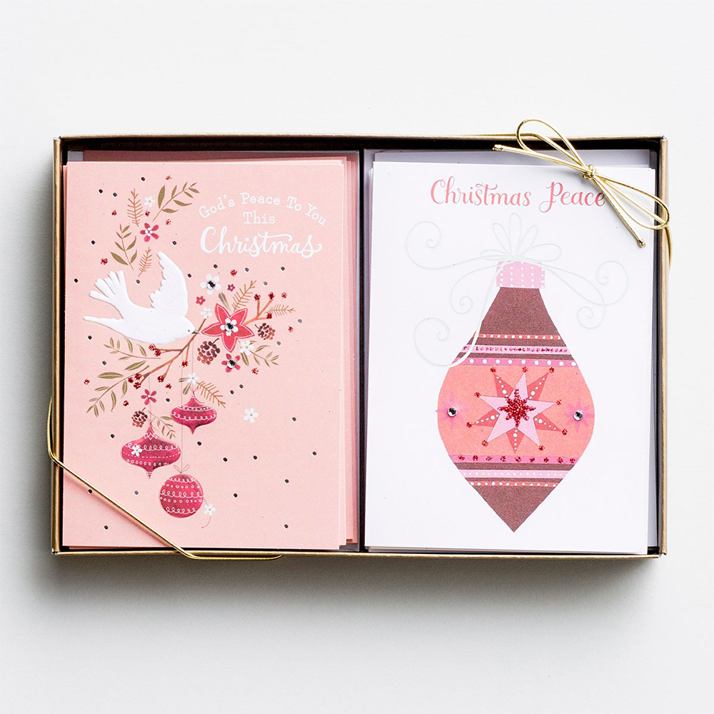 Custom Brand Printed Envelope Gift Note Card Christmas Greeting Notecard Sets With Gift Box