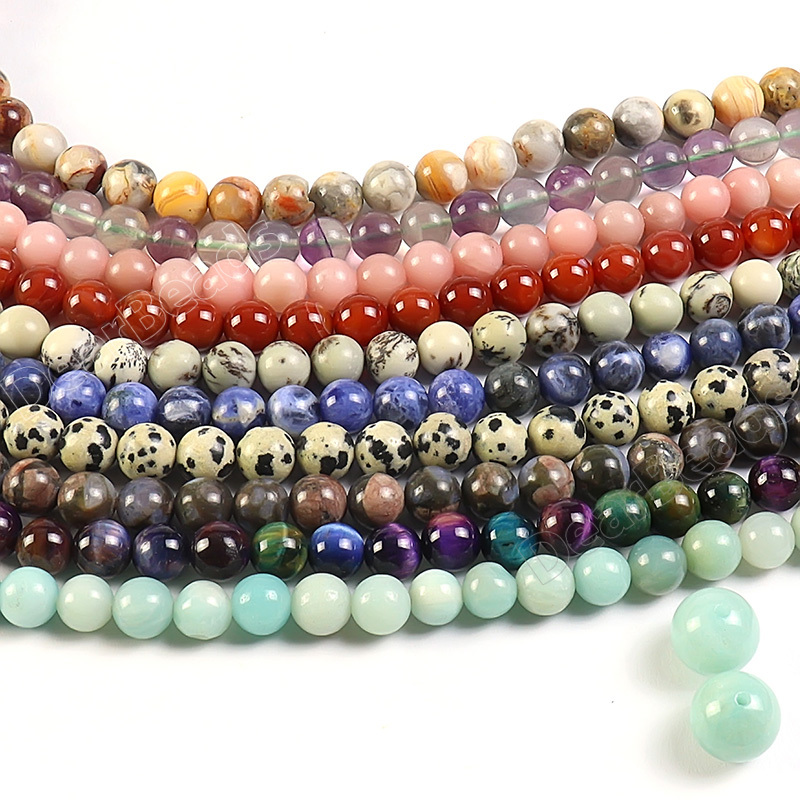 Natural Round Gemstone Stone Jasper Beads, Sea Imperial Jasper Loose Bead Strands for DIY Jewelry Making 4mm 6mm 8mm 10mm 12mm