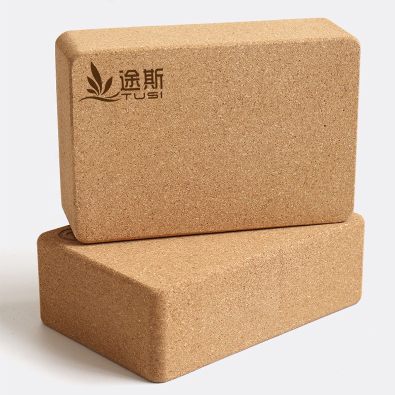 Lightweihgt Eco-friendly 22x14x7cm Yoga Block High Density Wood Cork Yoga Brick for Indoor Sport Exercise Workout Fitness
