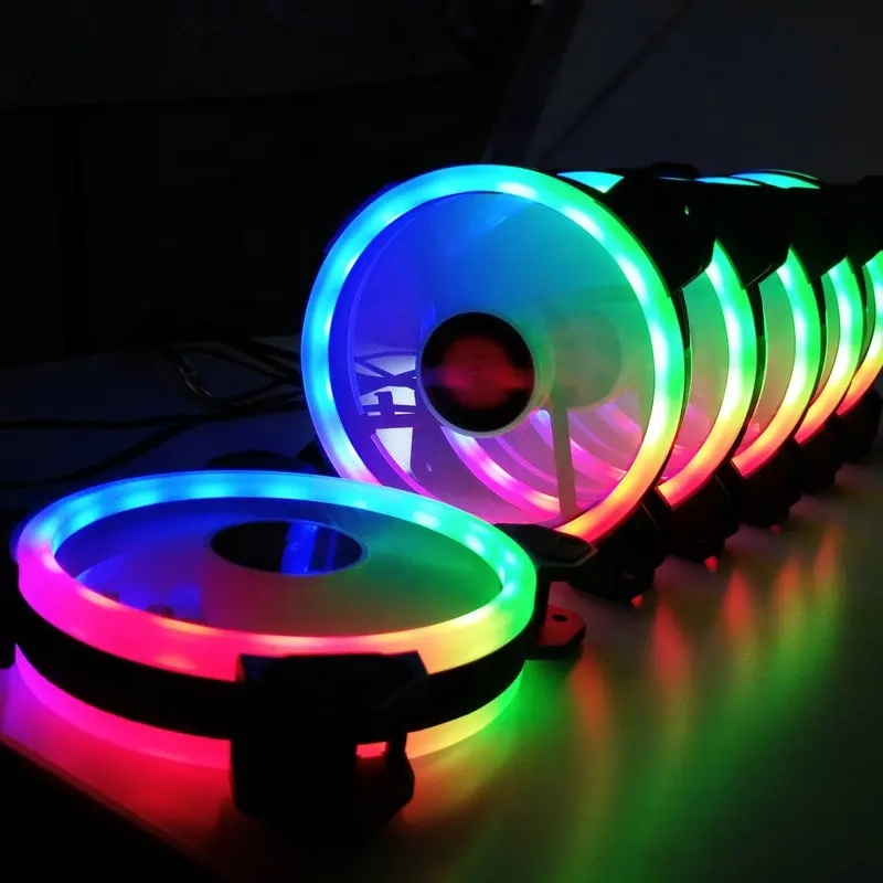Rgb Fan Coolmoon RGB FAN 120mm PC Computer Cooling Fan Rgb With RF Remote Control Speed Led Case Fan Factory Price