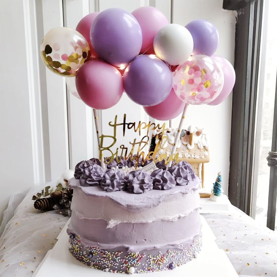 5 Inch Colorfu Balloon Cake Toppers Confetti Latex Balloons Baby Shower Cake Accessory Wedding Birthday Party Cake Decorations