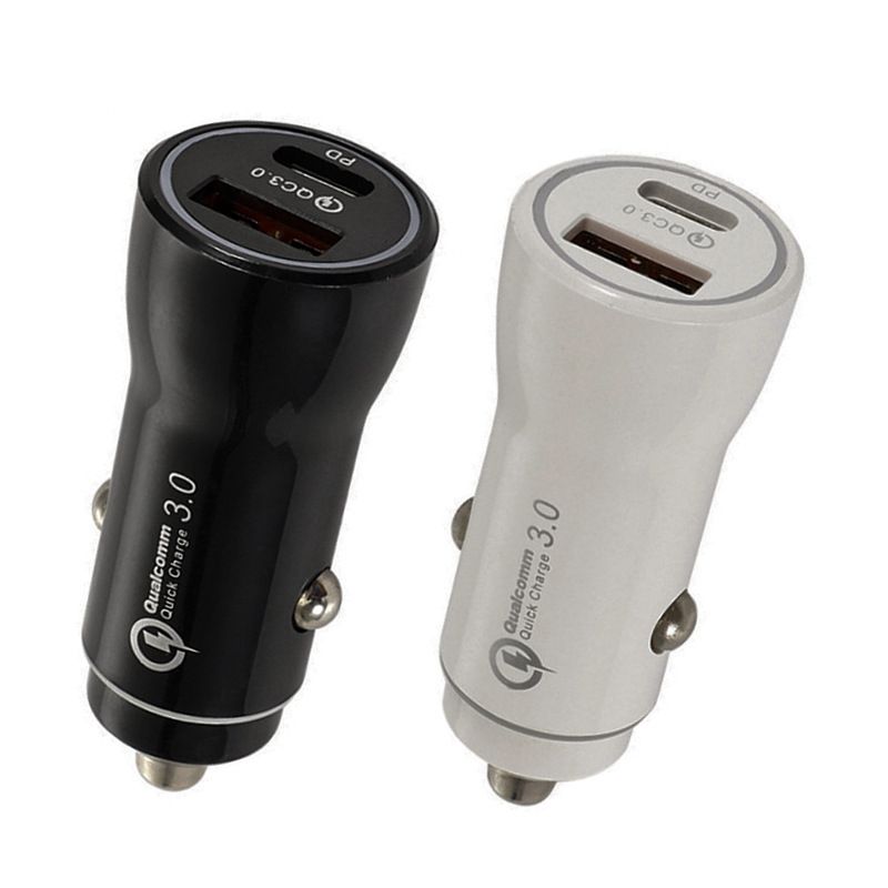 Новый USB быстрый ноутбук Автомобильное зарядное устройство 18W 2-портовый Компактный Тип C автомобильное зарядное устройство 3.1A PD для мобильных телефонов Ноутбуки тормозные колодки