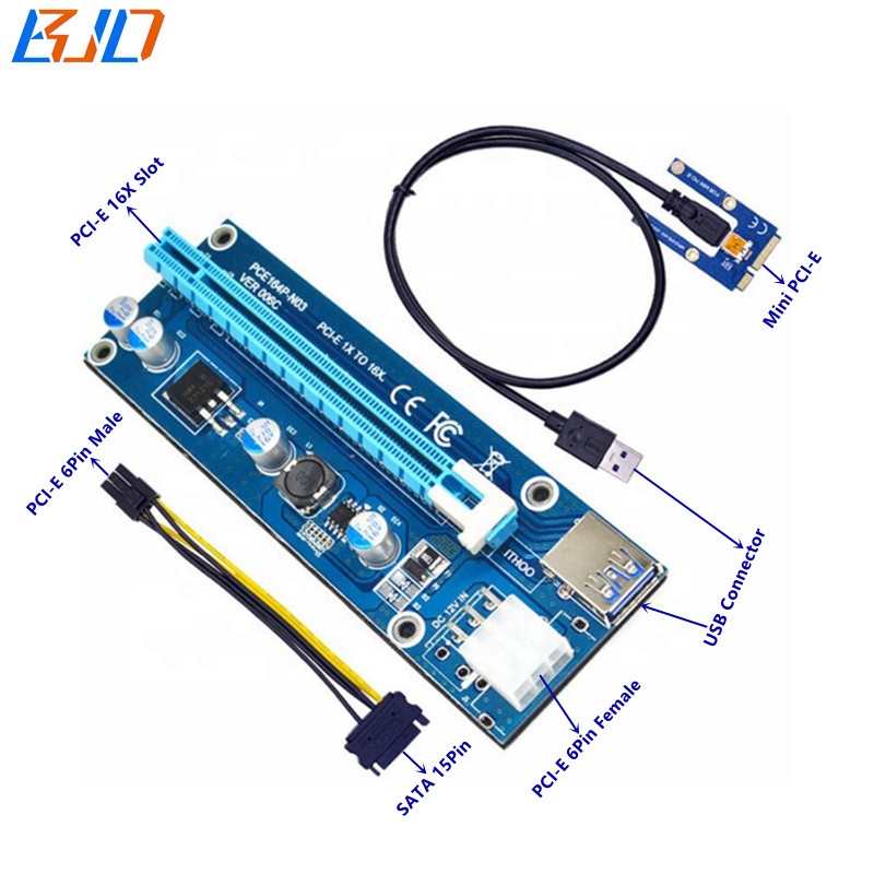 PCI Express PCI-E 16X к Mini PCIe Mpcie переходная карта GPU Miner Ethereum Mining для видеокарты Mining 60 см USB кабель