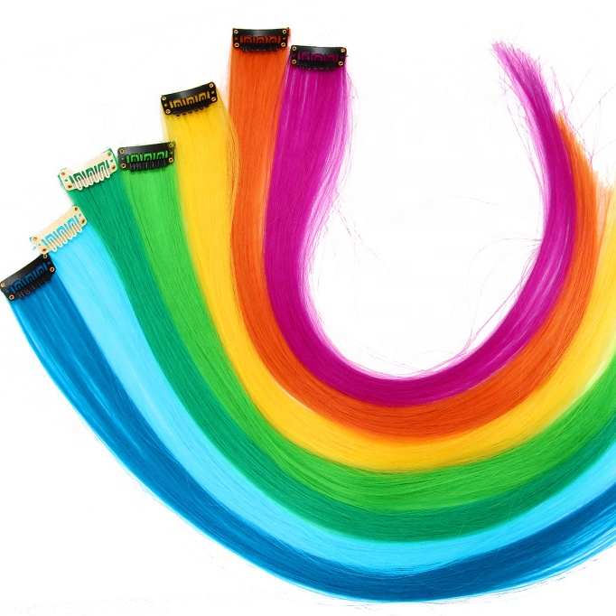 YDM Clip-In One Piece Hair Extensions Pure Color Straight Long Synthetic Hair Wig Hair Pieces Clip