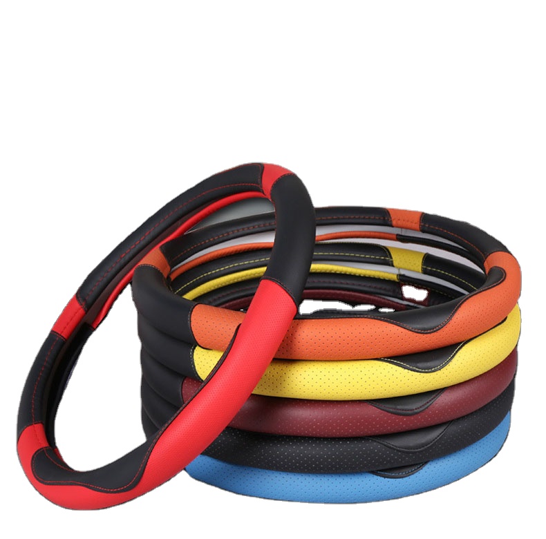 PU Leather Car Steering Wheel Cover Soft Anti-slip Car-styling Sport Auto Steering Wheel Covers Good Breathable Accessories