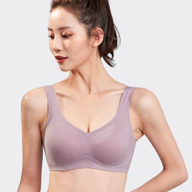 Comfortable And Soft Women's Underwear Seamless Wirefree Padded Bra Jelly Thin Cup Sleep Bra