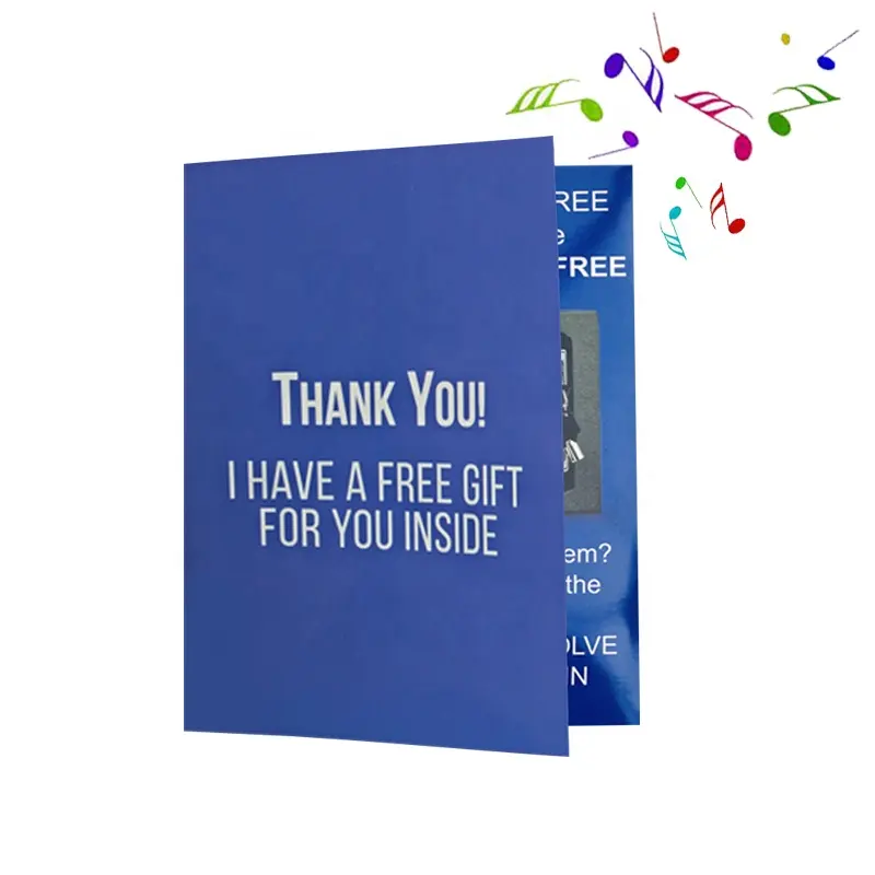 Wholesale custom popular 15.5 x21 cm paper audio music card for Amazon greeting cards for company introduction