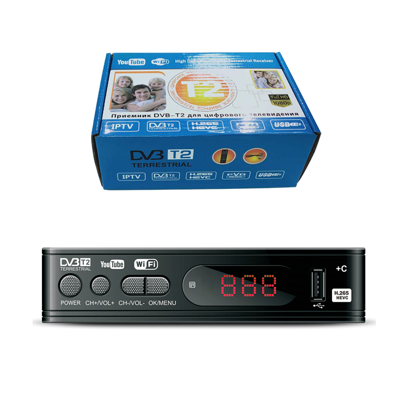 Dvb-t2 HEVC наземный цифровой ТВ приемник dvbt2 h.265 FTA телеприставка dvb t2 iptv Приемник