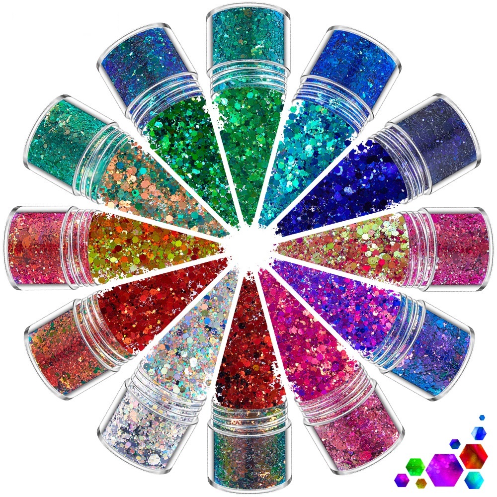 Hot Sale Multi Colors Cosmetic Grade Chunky Glitter for Nail Art & Body