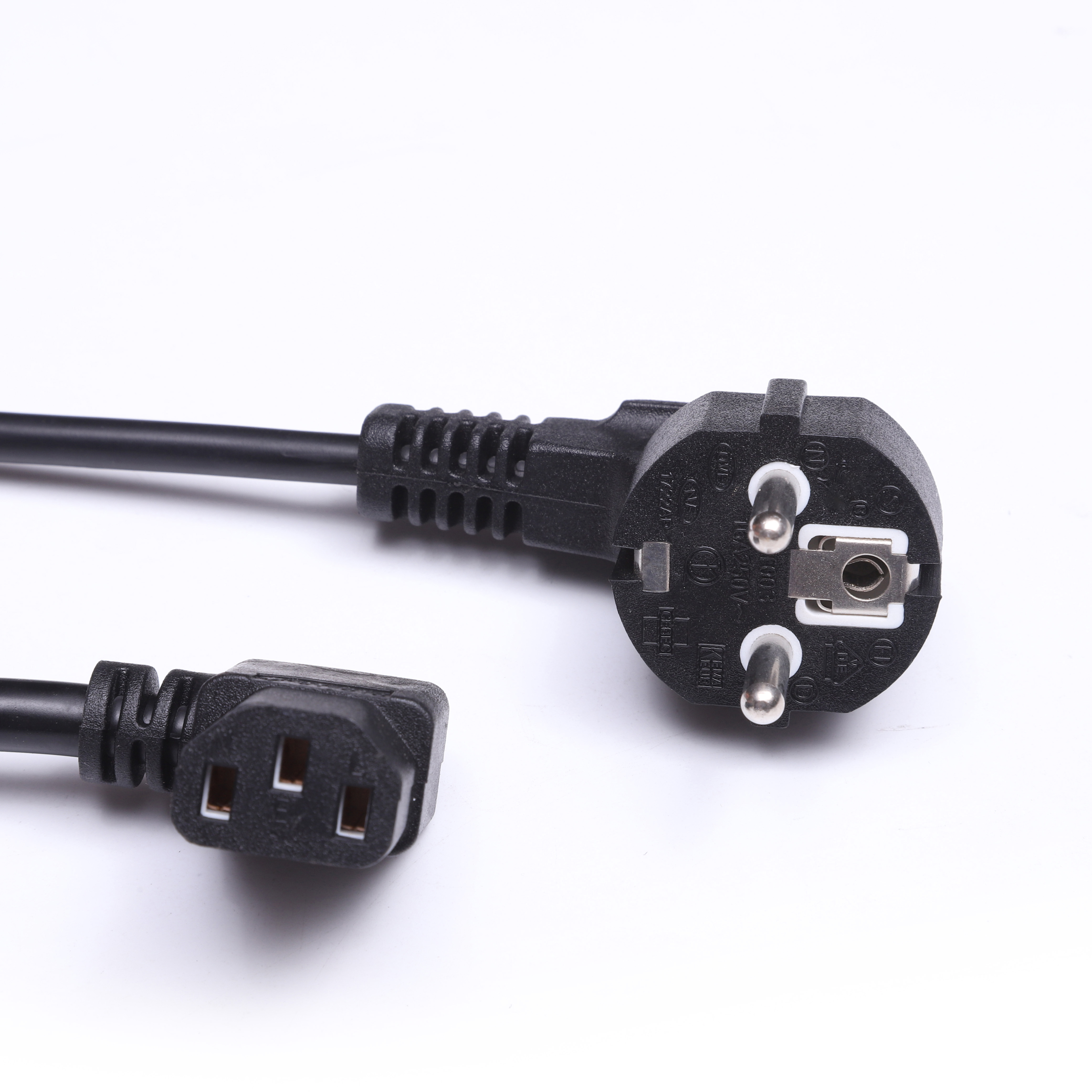 Left Right Angle C13 Power Cord Eu Plug To 90 Degree C13 Connector Eu Plug To 90 Degree C13 Connector for Computer