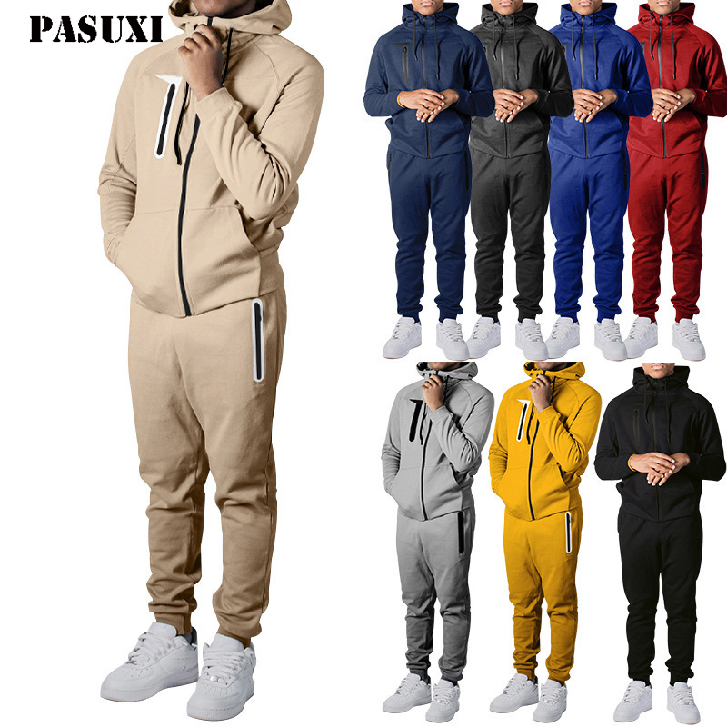 PASUXI High Quality Custom Logo Track Suits Sweatsuit Men Sports Wear Sets Jogging Suits Sweatpants And Hoodie Set Men