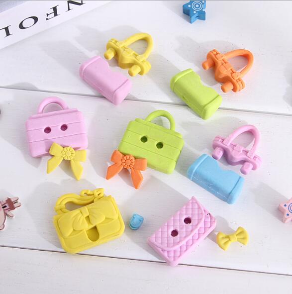 3D кошелек Kawaii TPR карандаш оптовая продажа дешевые дети канцелярские мультфильм леди Форма Необычные резиновые обувь для девочек мини