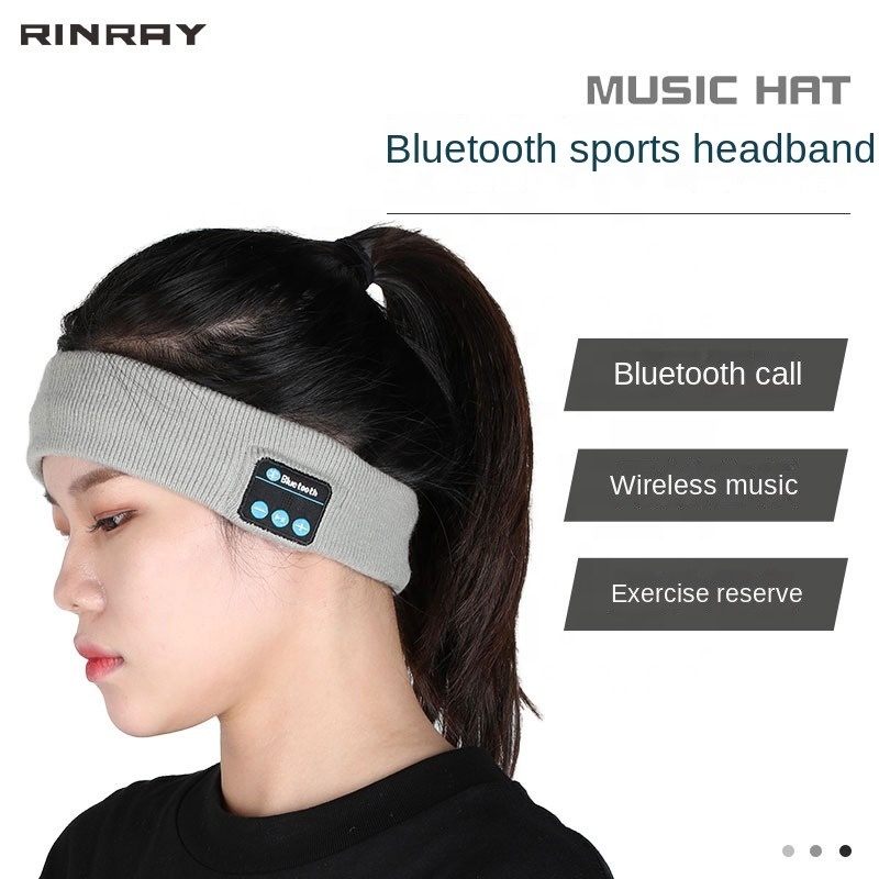 Беспроводные наушники BT 5,0 из трикотажной ткани, Bluetooth, спортивные HD стерео наушники для бега, сна, йоги, повязка на голову, гарнитура, наушники