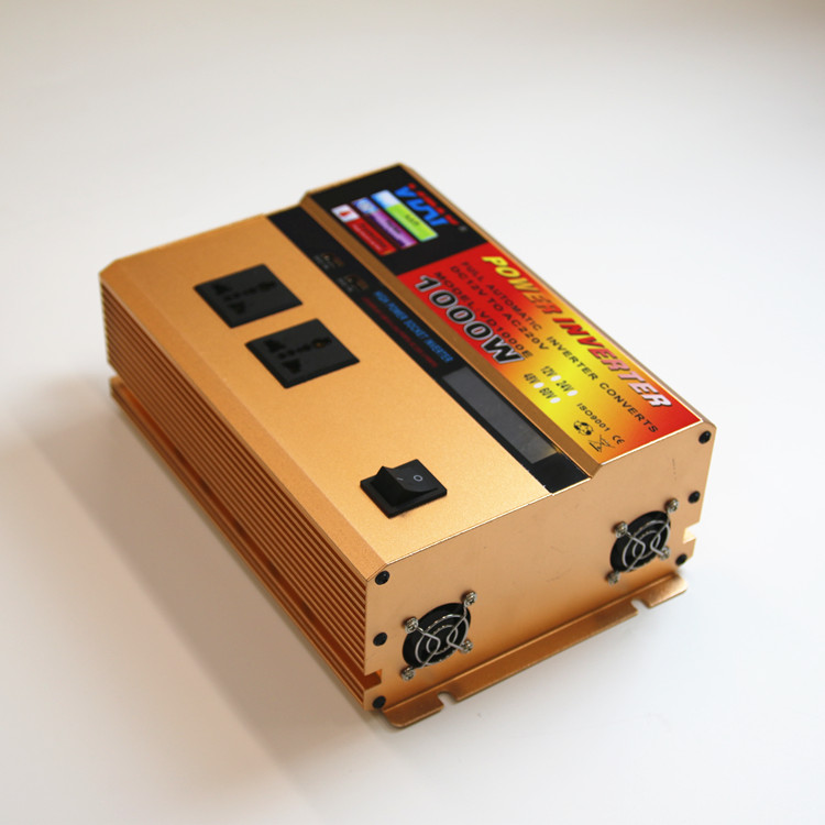 DC 12V 24V to AC 220V 110V 1000W Modified Sine Wave High Power Inverter with 2 USB and 2 socket and LCD Display