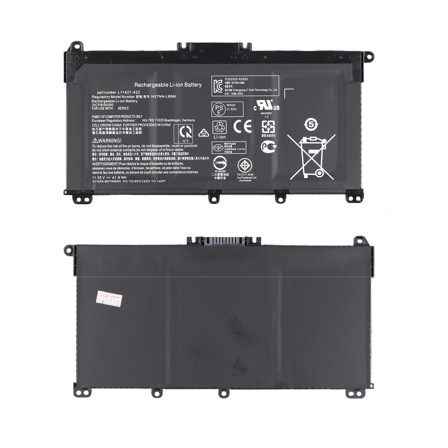 Brande Новый аккумулятор для ноутбука HP 11,55 V 41.9Wh HT03XL 14-CE0025TU 14-CE0034TX