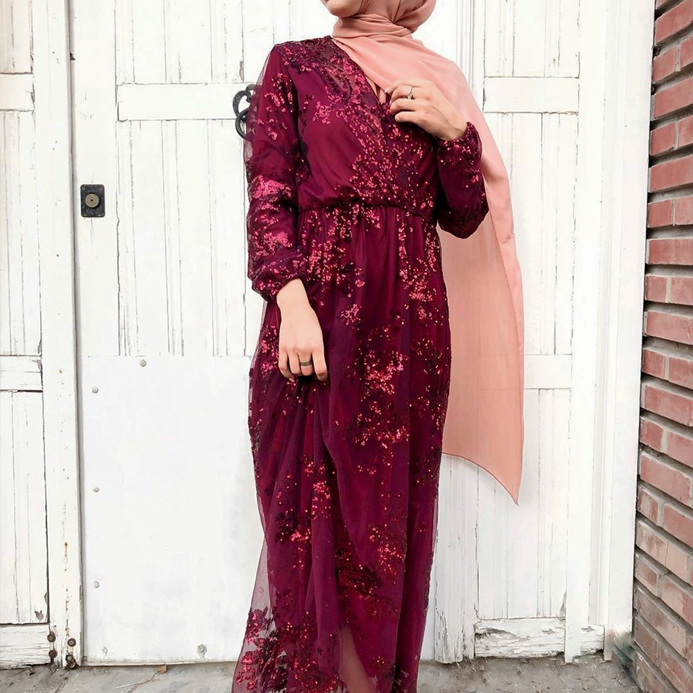 Ближний Восток mulim определяет Abaya Jibab вечерние платья с длинными рукавами для девочек, абеа мусульманская одежда