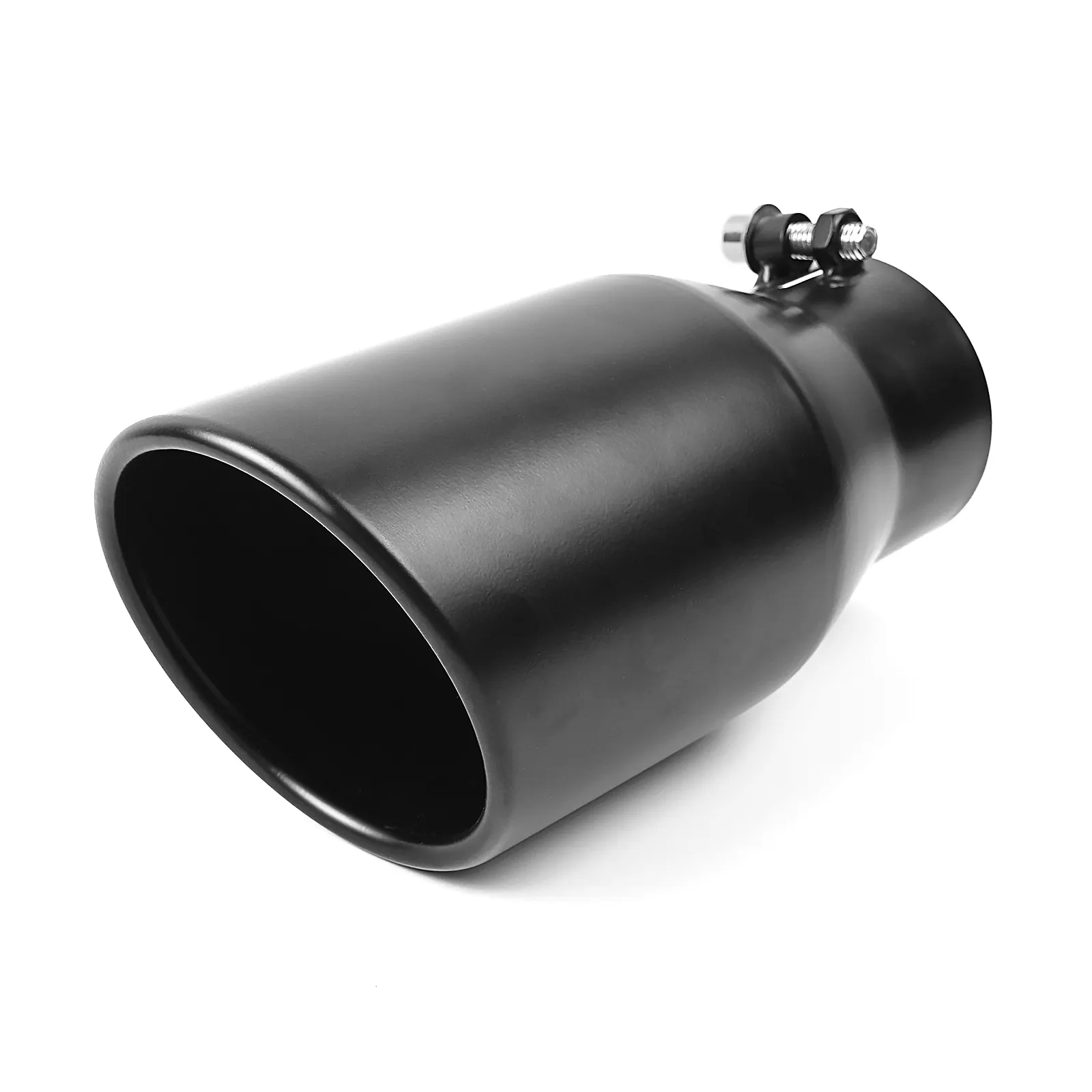 QEP001 3 Inch Inlet Exhaust Tip 3" X 4.5" X 9" Stainless Steel Tailpipe Black Paint Surface Exhaust Pipe