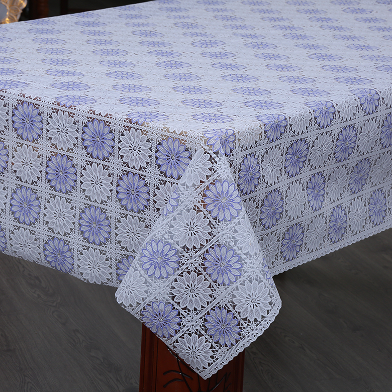 Top Fashion Grid Daisy Hollow Out Tablecloths Printed Waterproof Table Cover