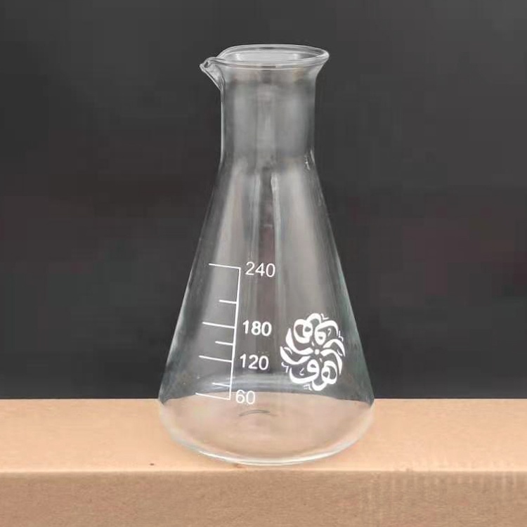 Лабораторная посуда с широким горлышком Erlenmeyer коническая колба с носиком