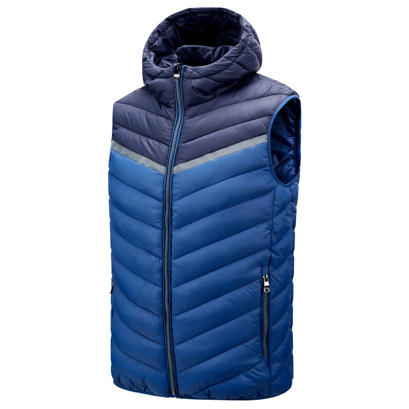 Fast Delivery high quality mens jacket Multicolor splicing life vest jacket with hood