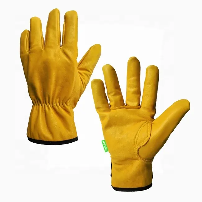 Gloves Driving Yulan LC606A Keystone Thumb Yellow Goat Leather Driving Gloves