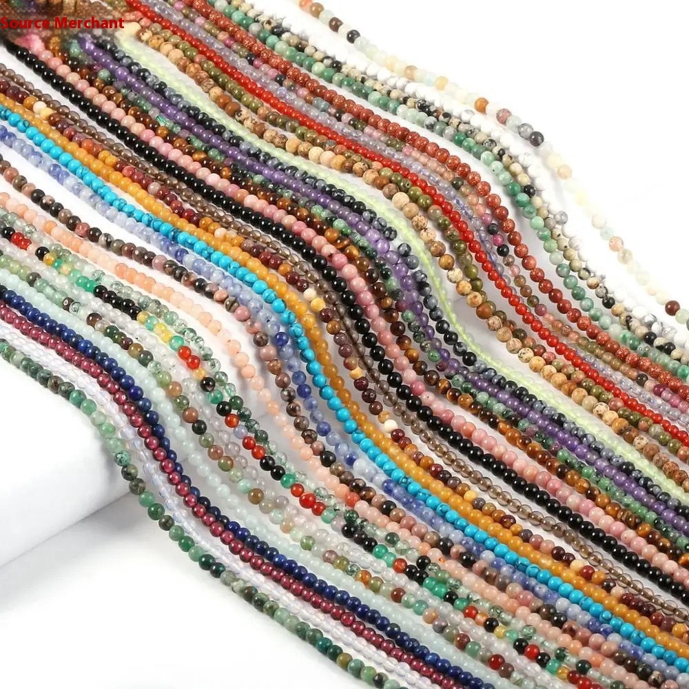 8mm Natural Crystal Stone Beads DIY Jewelry Accessories-Amethyst Agate Tourmaline Rice Beads Loose Beads Wholesale