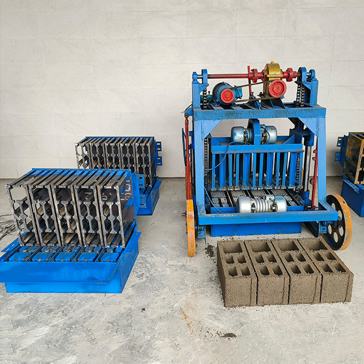 Small Manual Semi Automatic Mobile Interlocking Paving Brick Making Machinery Cement Concrete Hollow Block Making Machine