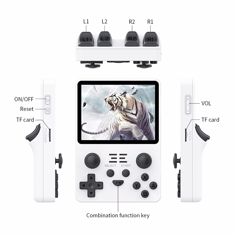 Портативная игровая консоль POWKIDDY New RGB20S, ретро система с открытым исходным кодом RK3326, экран 3,5 дюйма 4:3 IPS, детские подарки, палочка, аркадная