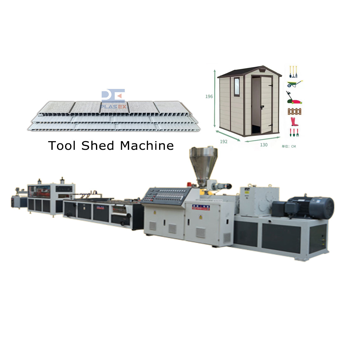 Garden Board Extruder Line PP Tool Shed Extrusion Machine