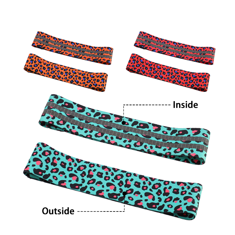 KS-1011-6#Fitness Hip Circle Resistance Band Leopard Print Resistance Band