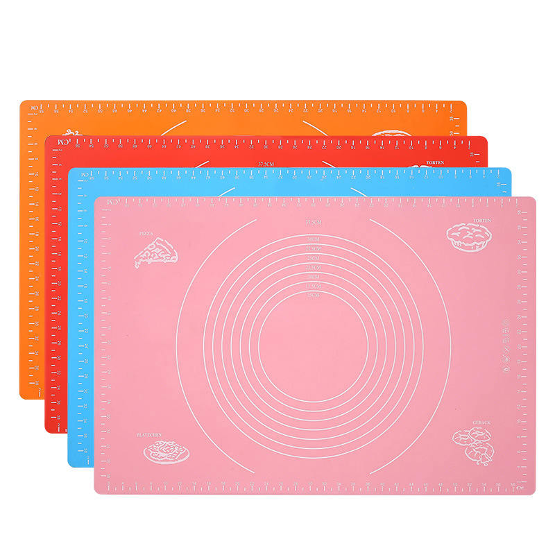 Manufacturer-customized non-stick and reusable non-slip silicone baking mat with graduations, baking tools for rolling dough