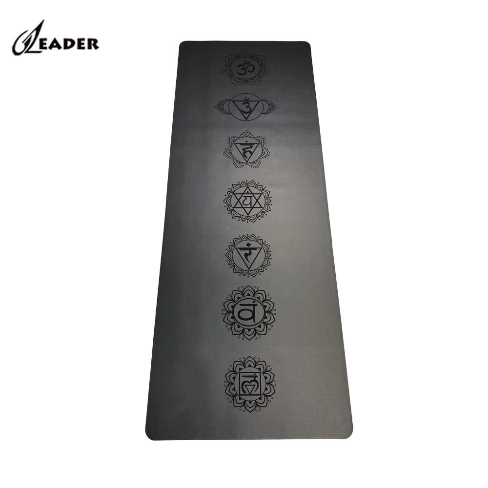 Printed Large Thick Natural Rubber Round PU Custom Eco Friendly Yoga Mat With Logo For Exercise And Fitness