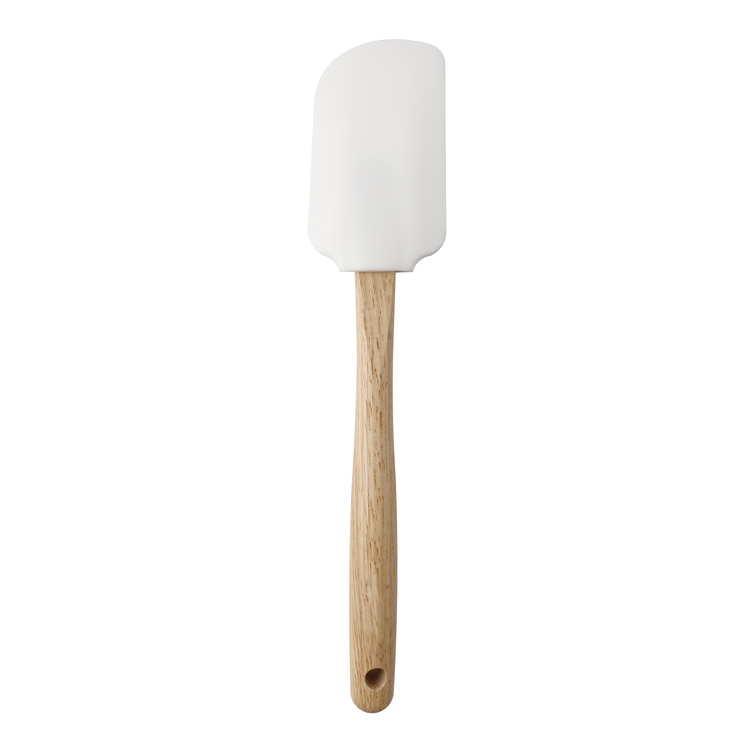 Amazon hot sale custom logo white diy baking tool cooking heat resistant cream wooden handle mini kitchen cake silicone spatula