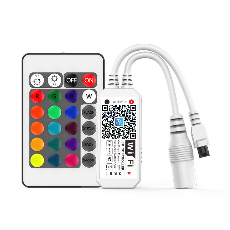 Смартфон android ios amazon alexa DC5-28V 3ch rgb led strip mini ir 24 клавиши wifi контроллер для rgb led strip light