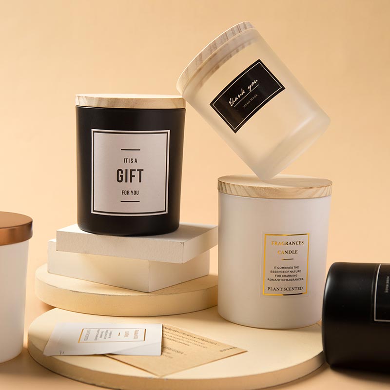Most popular custom private labels massage candle jar with lid glass