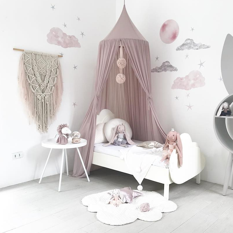 Wholesale Nordic Style Princess Chiffon Mosquito Dome Canopi Kids Baby Bed Room Canopy Mosquito Net