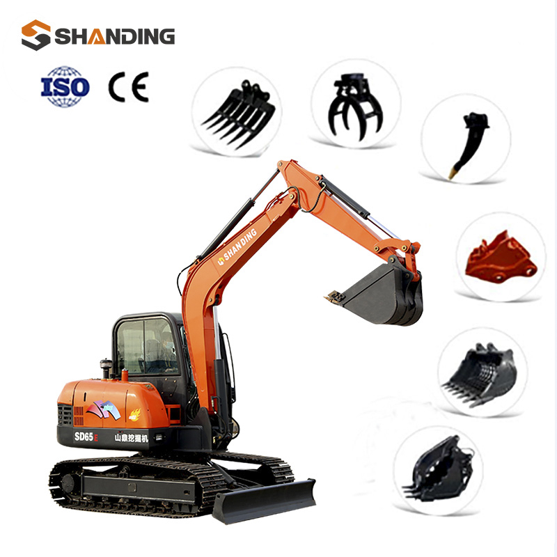 Высококачественный китайский маленький мини-экскаватор Shanding SD65E 5 t 5,5 тонн 6 тонн для продажи