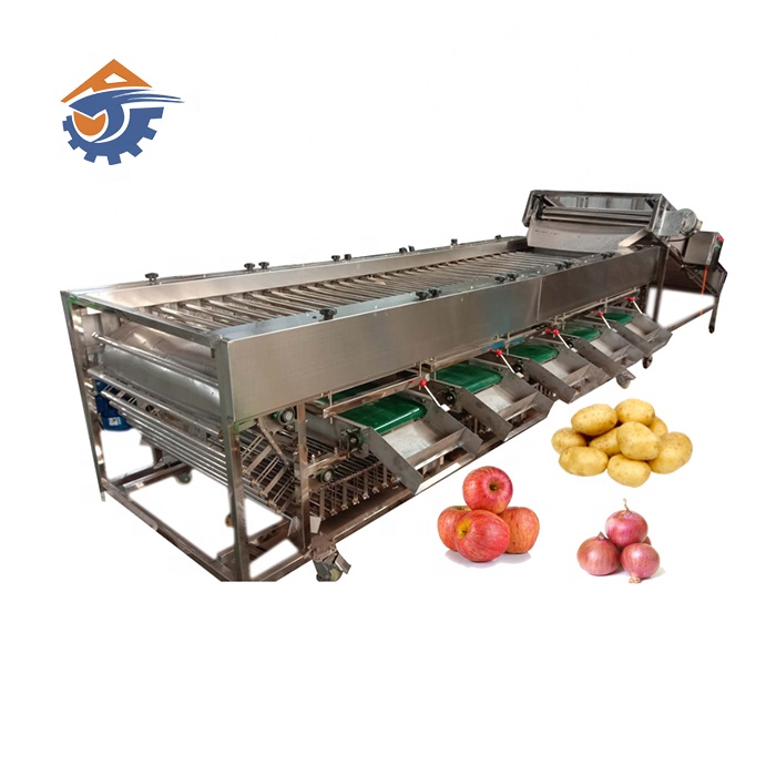 Roller Type Apple Grader Equipment Auto Feeder Fruit Orange Size Lemon Grading Sorting Machine