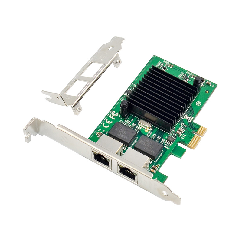 Сетевая карта lan с чипом Intel 82575, адаптер сетевой карты RJ45 с двумя портами 10/100/1000 Мбит/с, PCI Express PCIe сервер